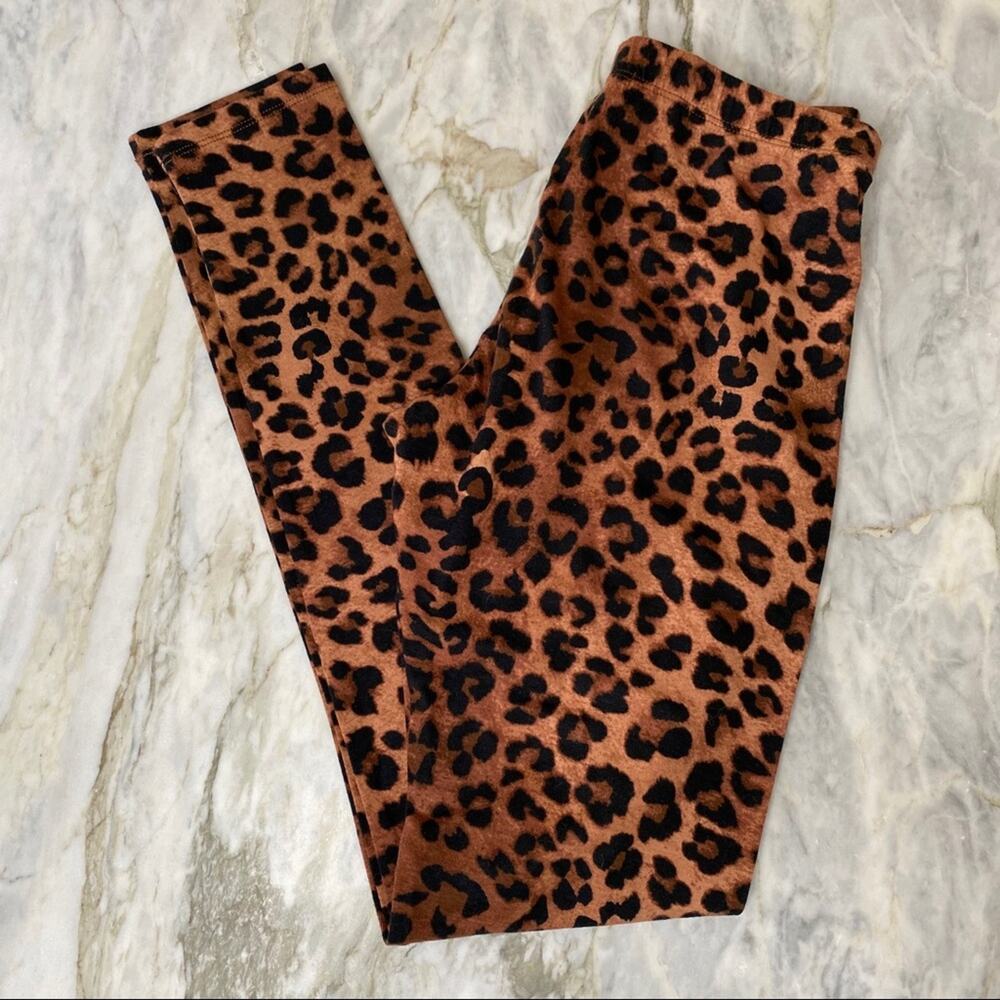 Material Girl Leopard Print Elastic Band Stretch Casual Leggings Size XS - Picture 3 of 8